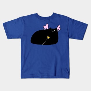 Chubby Black Cat Fairy Kids T-Shirt